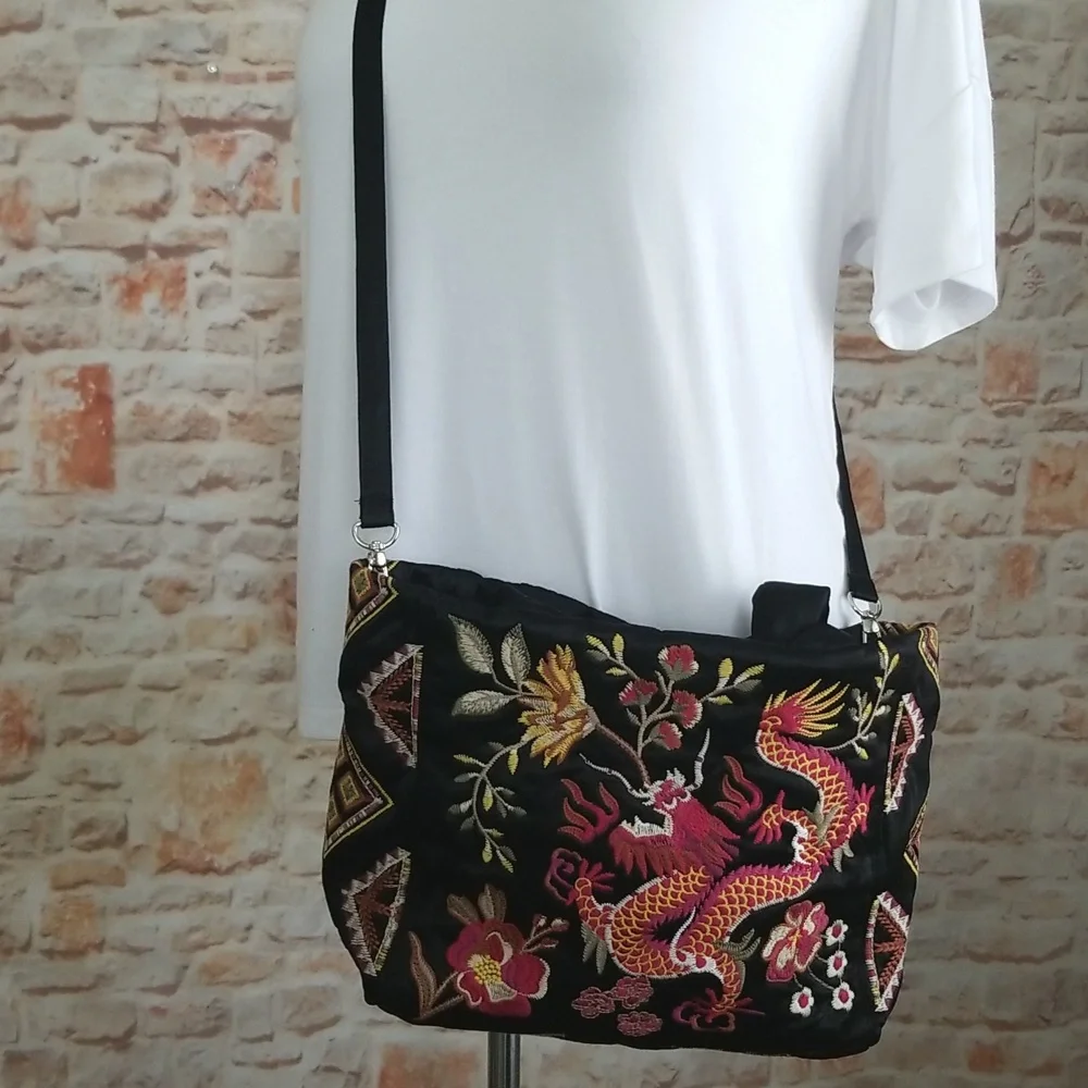 New Johnny Was Lilith Quilted Satin Tote - Picture 3 of 14